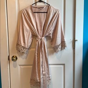 Dusty rose satin robe